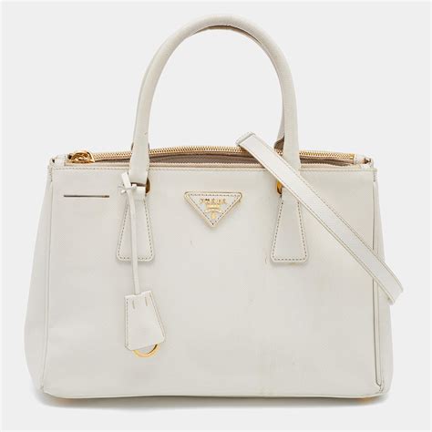 prada saffiano double zip small size|White/black Small Saffiano Leather Double Prada Bag .